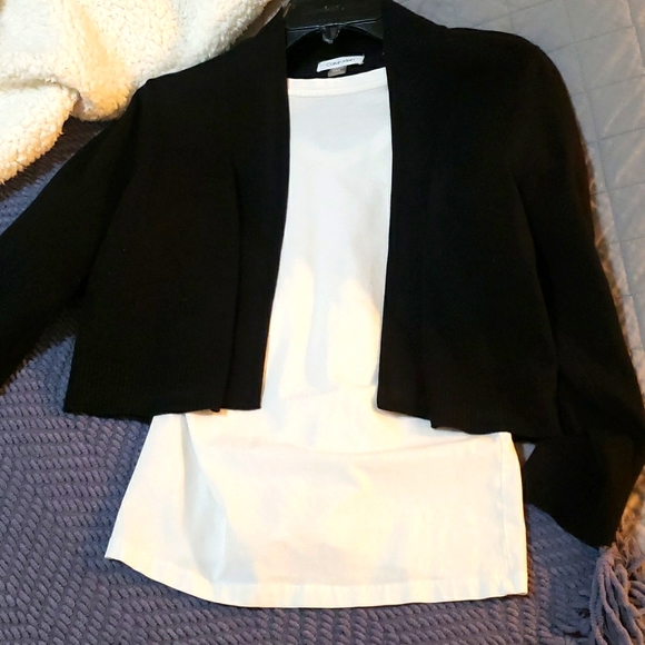 Calvin Klein Cropped Black Cardigan Size M - Picture 2 of 6